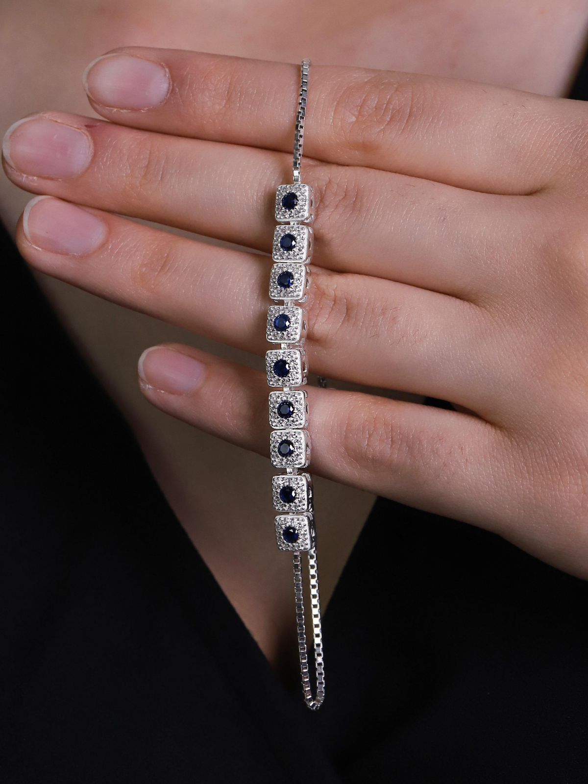 Lacivert Safir Taşlı Bileklik