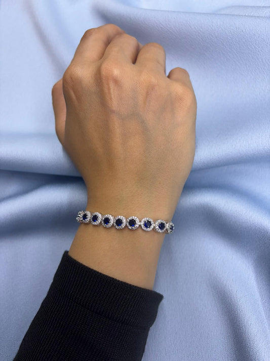 Lacivert Safir Taşlı Bileklik