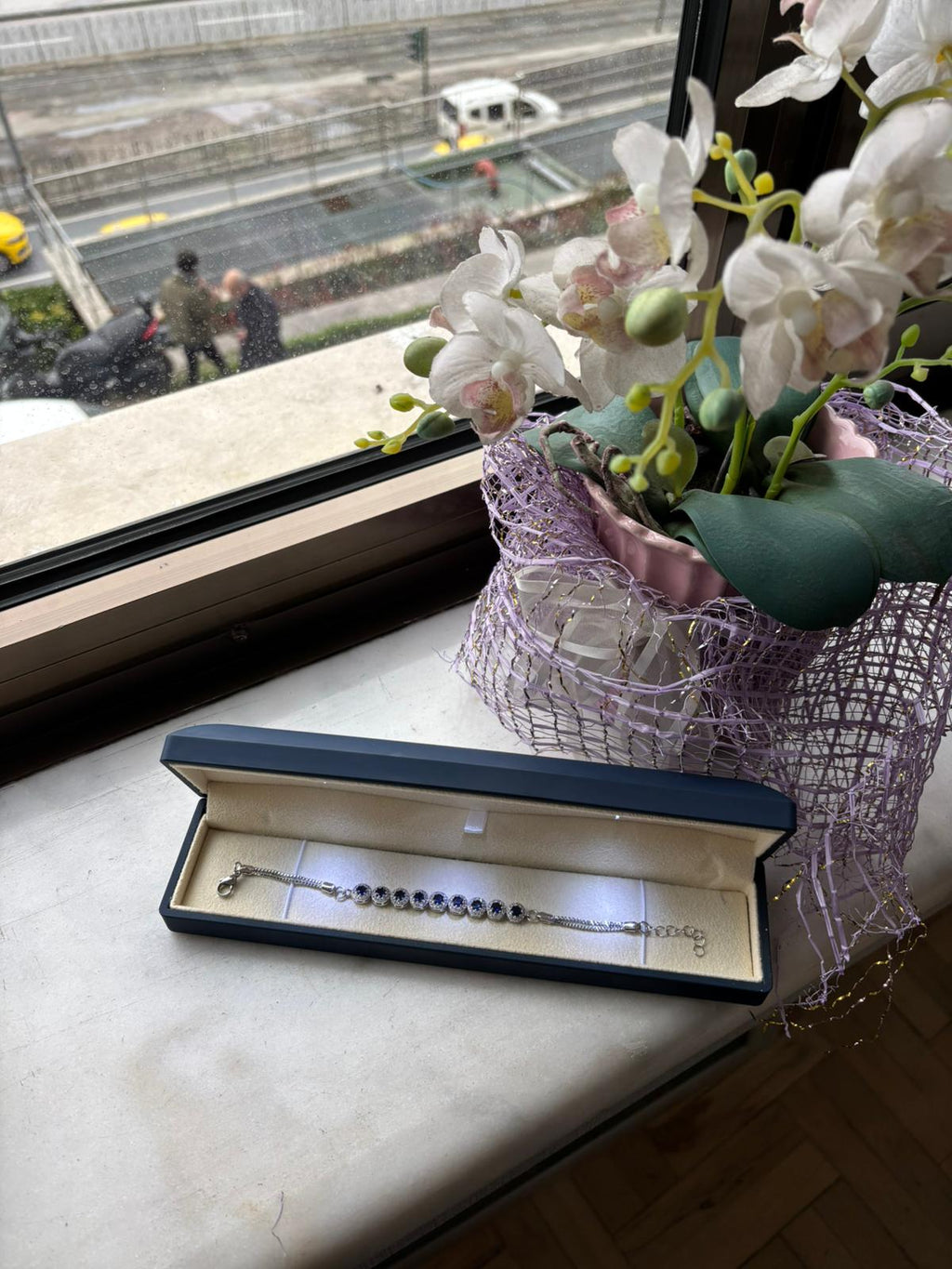 Lacivert Safir Taşlı Bileklik