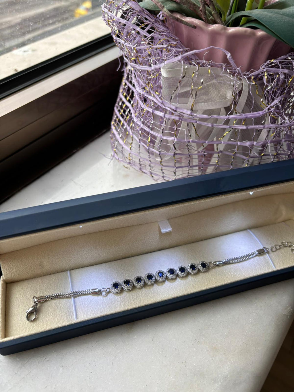 Lacivert Safir Taşlı Bileklik