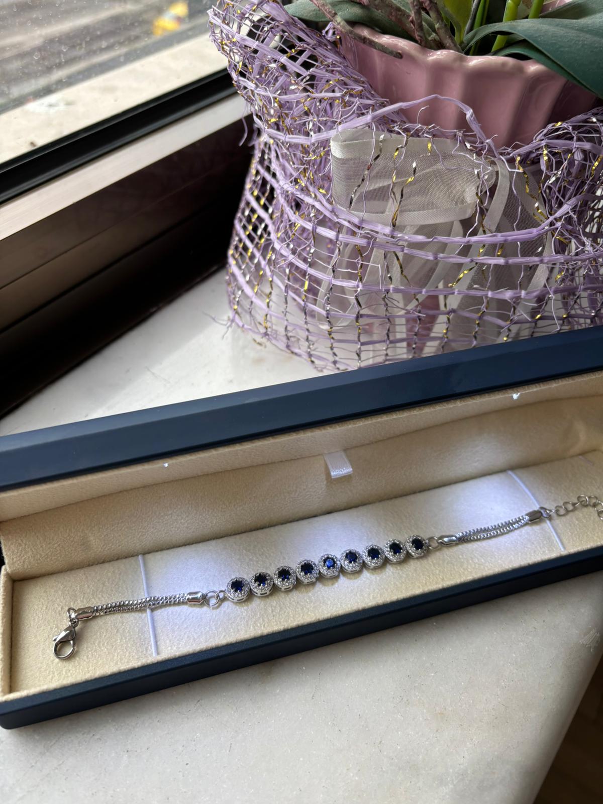 Lacivert Safir Taşlı Bileklik