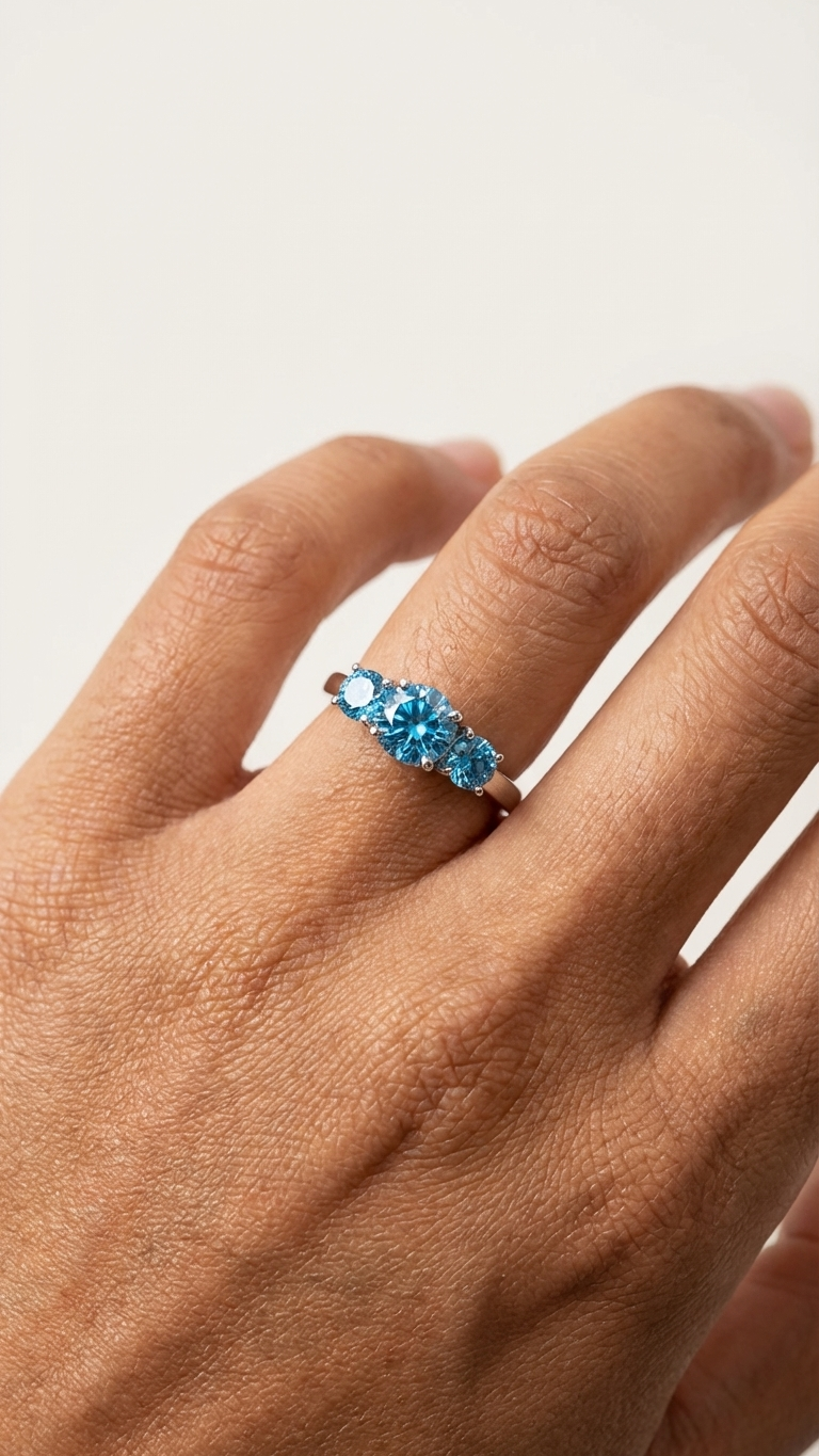 Mavi Taşlı Yüzük (Ayarlanabilir)