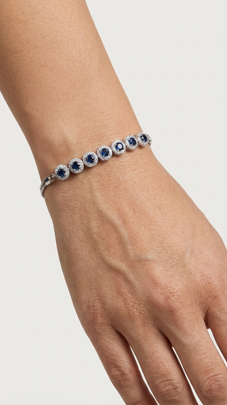 Lacivert Safir Taşlı Bileklik