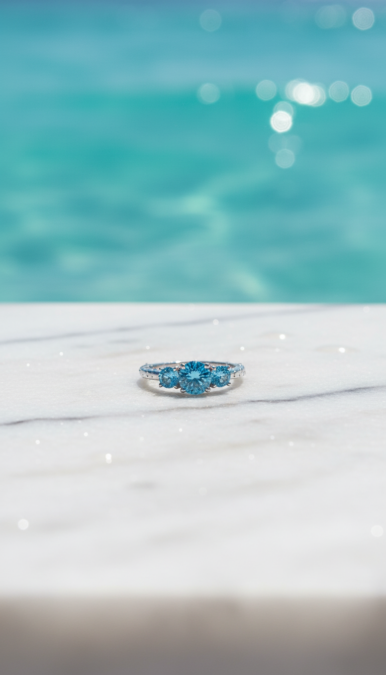 Mavi Taşlı Yüzük (Ayarlanabilir)