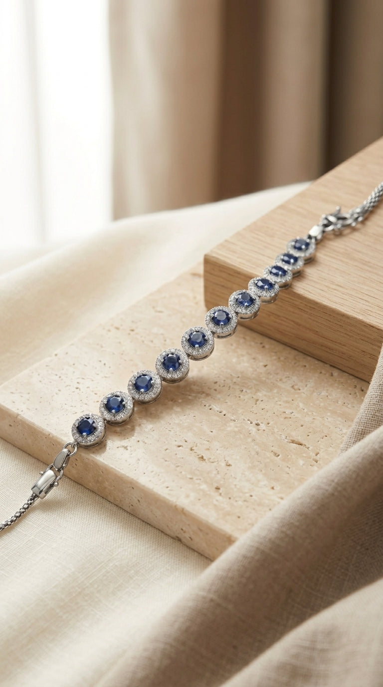 Lacivert Safir Taşlı Bileklik